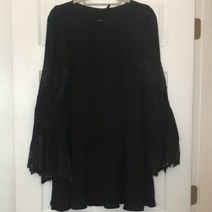 For Love & Lemons Black Bell Sleeve Dress